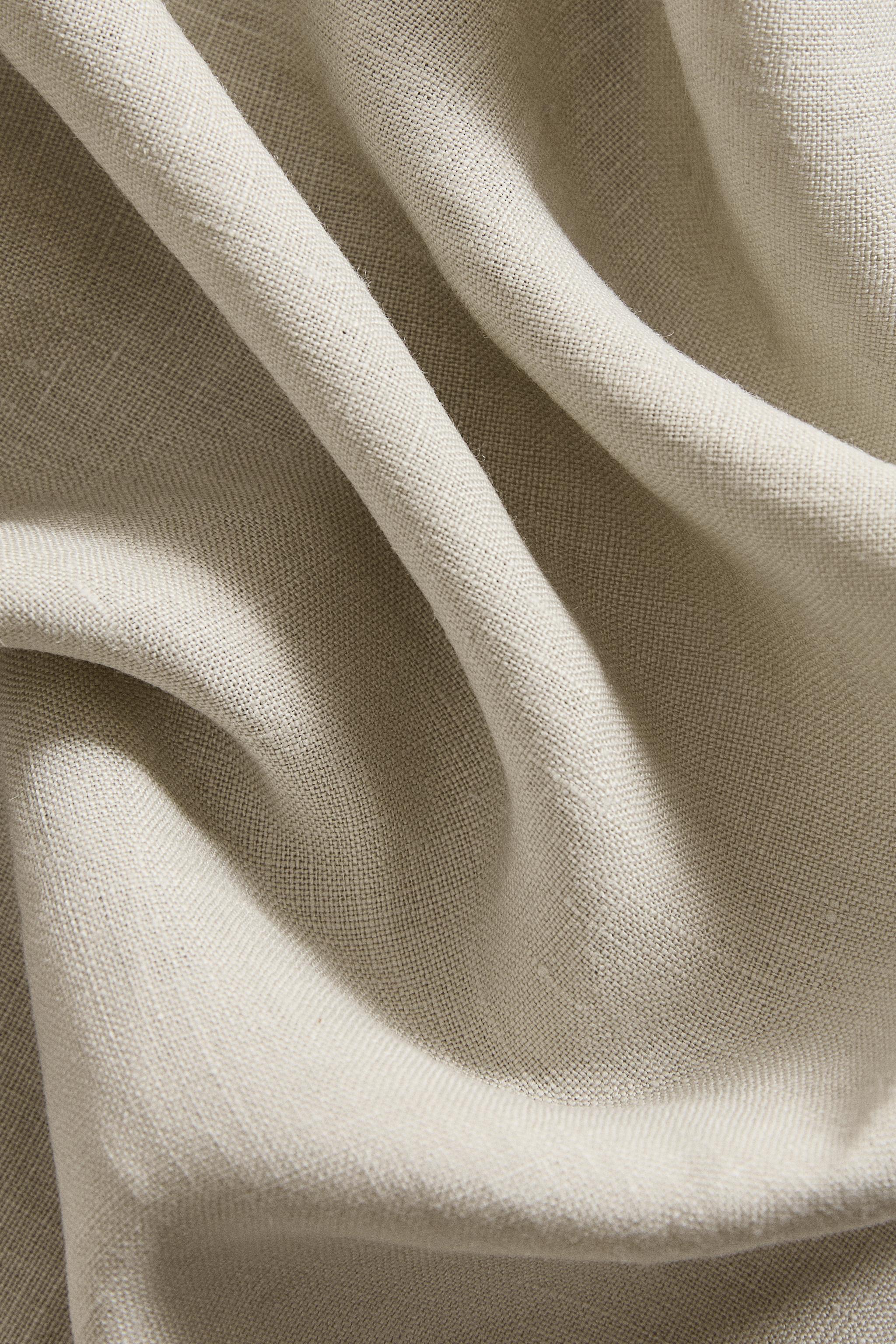 SERVIETTE DE TABLE EN LIN BRODÉE FLEUR (LOT DE 2)